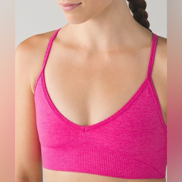 Lululemon Ebb To Street Bra Heathered Jewelled Magenta barbie pink sports tank - Picture 1 of 6